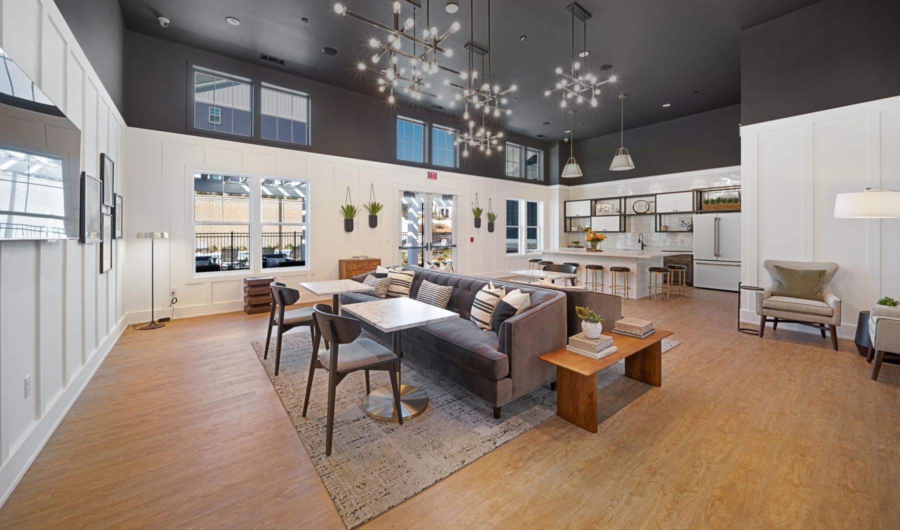 lounge with ample seating and modern decor